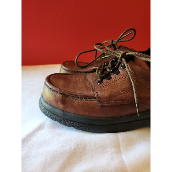 Vintage RED WING BROWN LEATHER STEEL TOE SUPER SOLE SHOES MADE IN USA 6.5 d mens main image 5